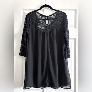 Lily Star Black Lace Detail Dress